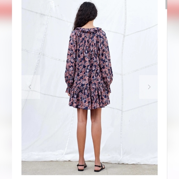 Sundry Oceana Dress Size 1 Navy and Pink Floral Size Small NWOT Anthropologie - Picture 4 of 6